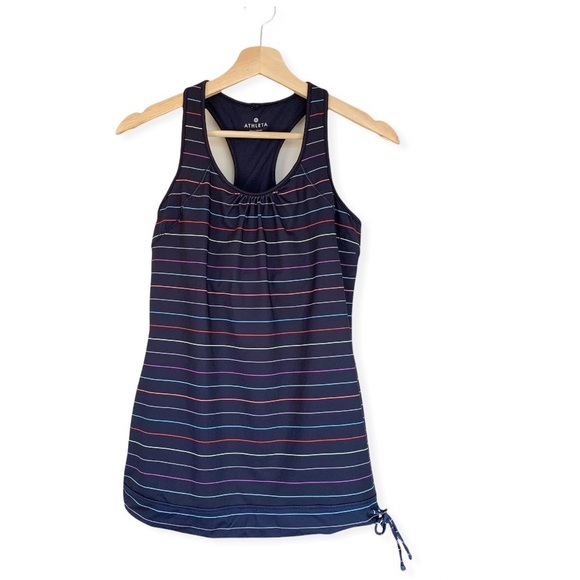 Athleta Tops - Athleta Multi Stripe Tinker Tank Blue Racerback